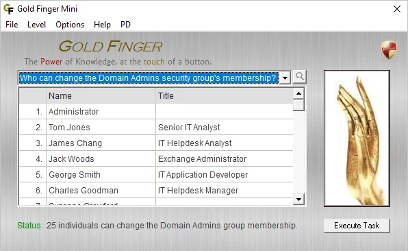 Gold Finger Mini - Active Directory Privileged Access Audit Tool