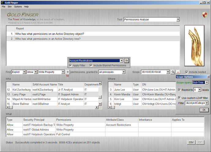 Active Directory Permissions Analyzer